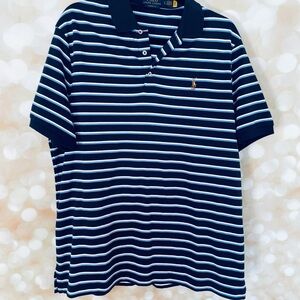 Ralph Lauren Men's Polo with Navy and White Stripes